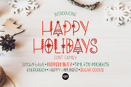 HAPPY HOLIDAYS Font Family, a Font by Blush Font Co.