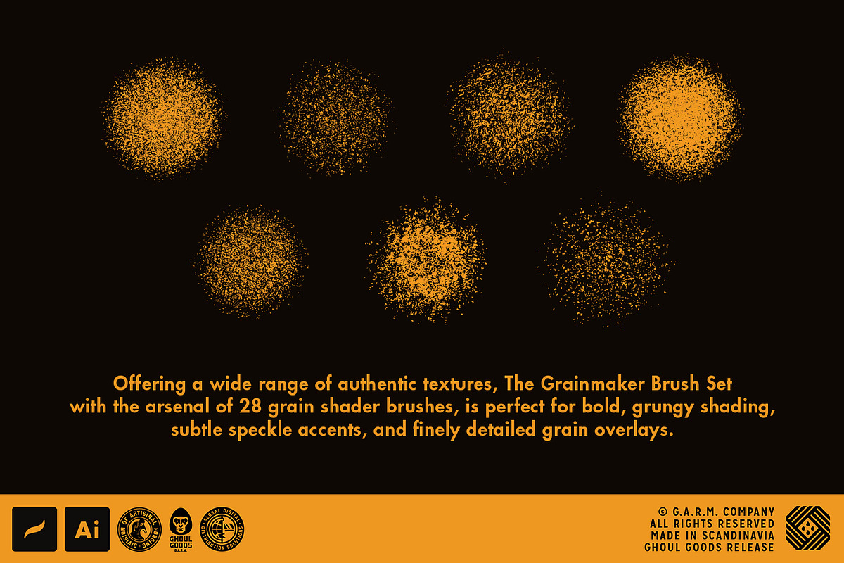 Grainmaker Brush Set (Illustrator), a Brush Add-On by G.A.R.M. Company (Photo 5 of 6)