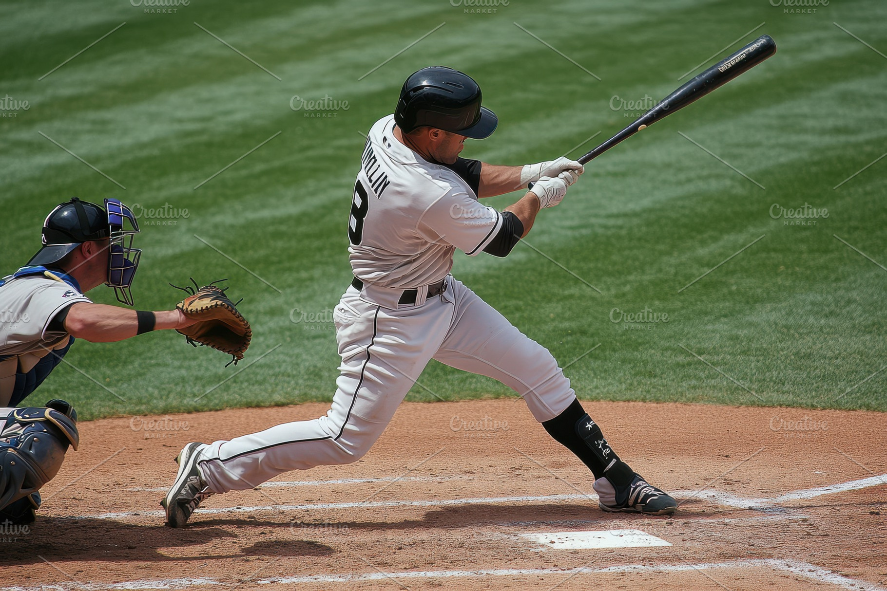 Baseball player hitting a pitch powe, a Sports & Recreation Photo by Pixeness Studio