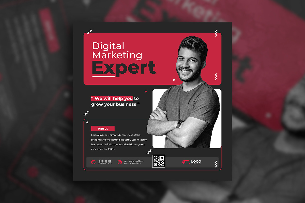 Marketing agency social media post, a Social Media Template by Tanmoy Topu (Photo 9 of 11)