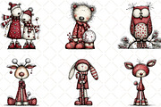 Whimsical Christmas Animal Clipart, an Animal Illustration by Black Bird Studio (Thumbnail 3 of 6)
