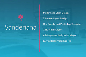 Sanderiana One-Page Portfolio - PSD