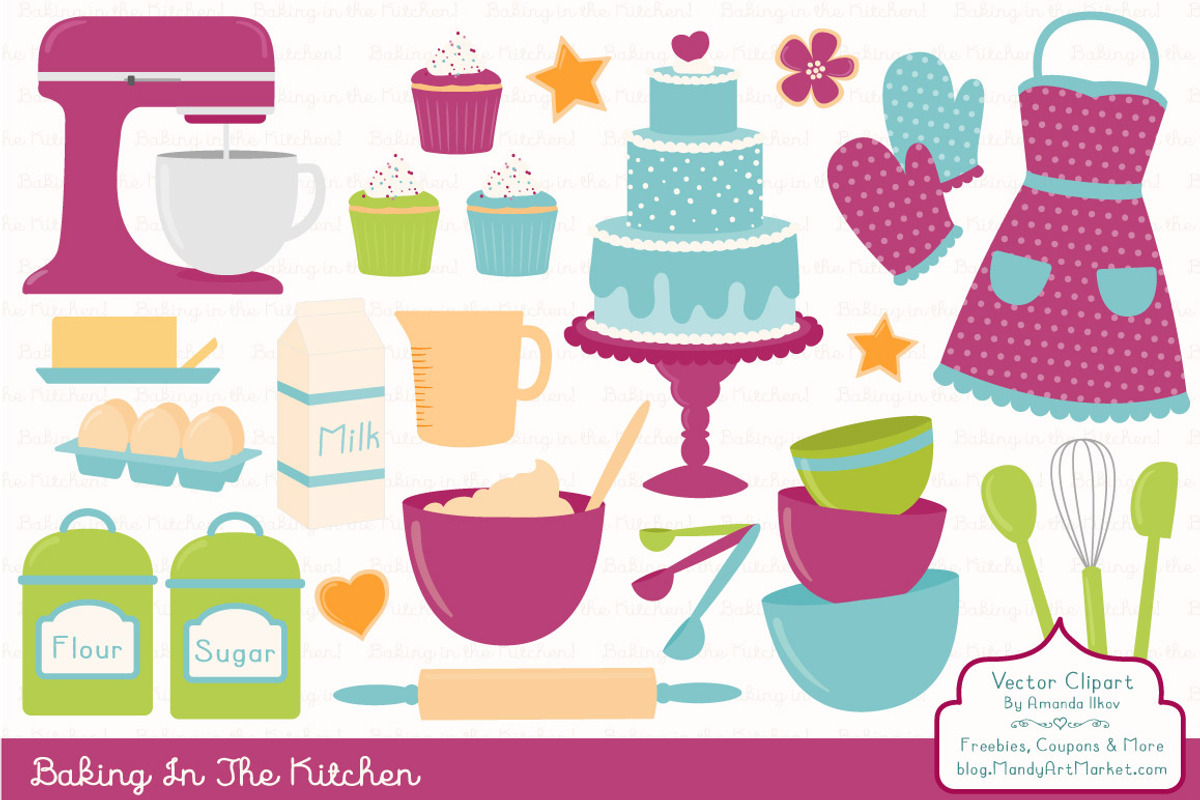 Baking Cake Clipart in Bohemian, an Illustration by Amanda Ilkov (Photo 1 of 4)