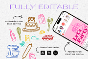 Baking Illustration Sketches Kitchen, a Food Illustration by Eldorado Design Co. (Thumbnail 3 of 6)