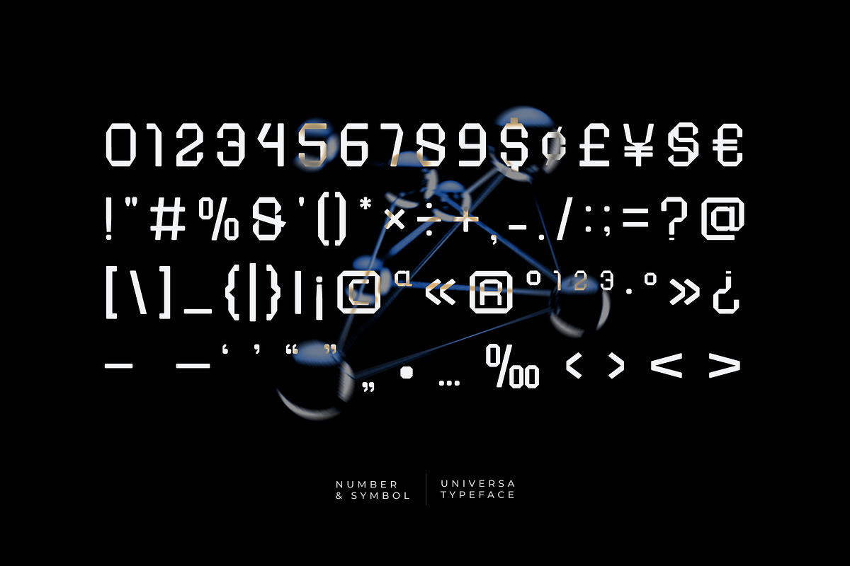 Universa - Futuristic Font, a Sans Serif Font by limitype (Photo 7 of 16)