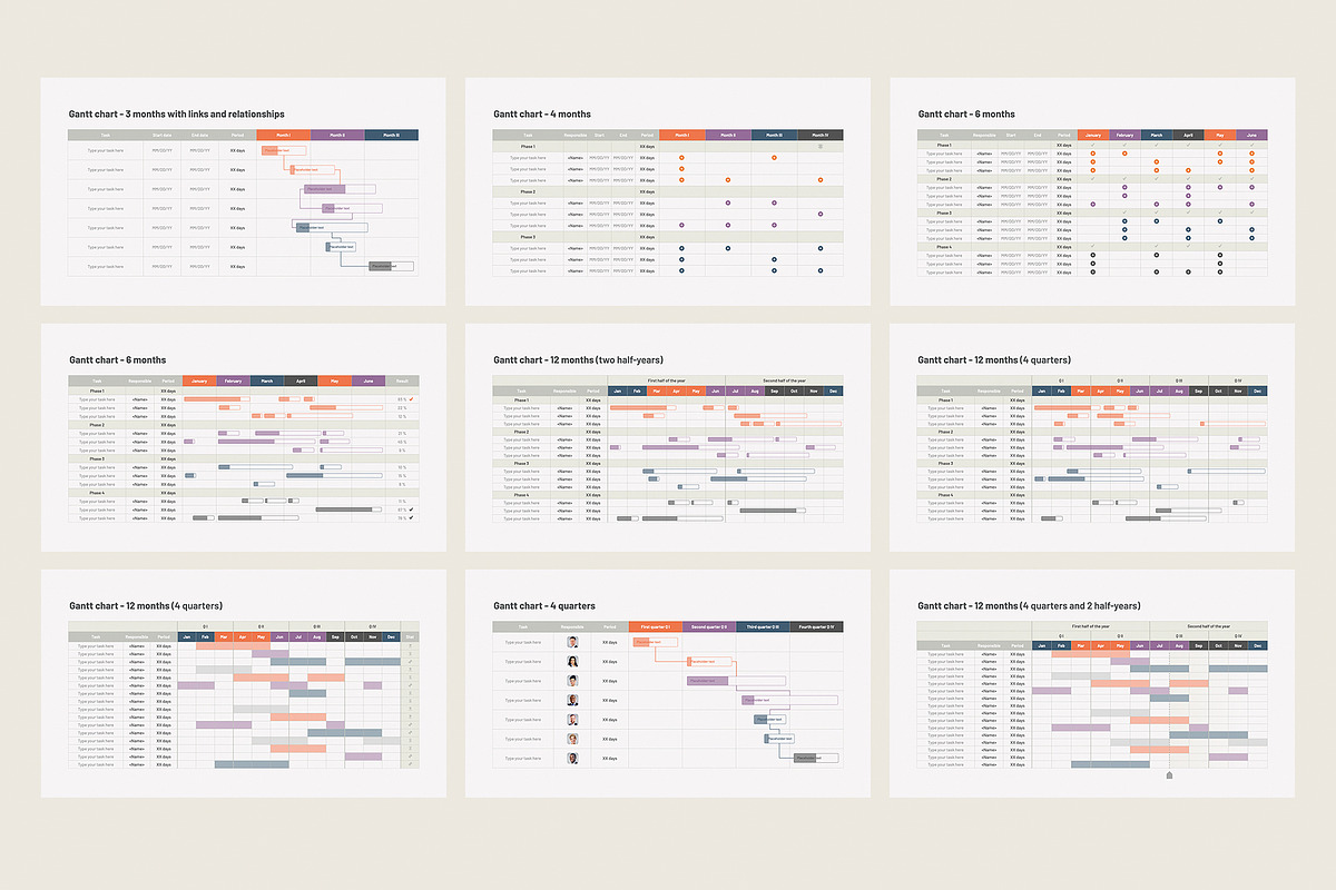 Gantt Chart PowerPoint Templates, a Presentation Template by HiSlide.io (Photo 4 of 5)