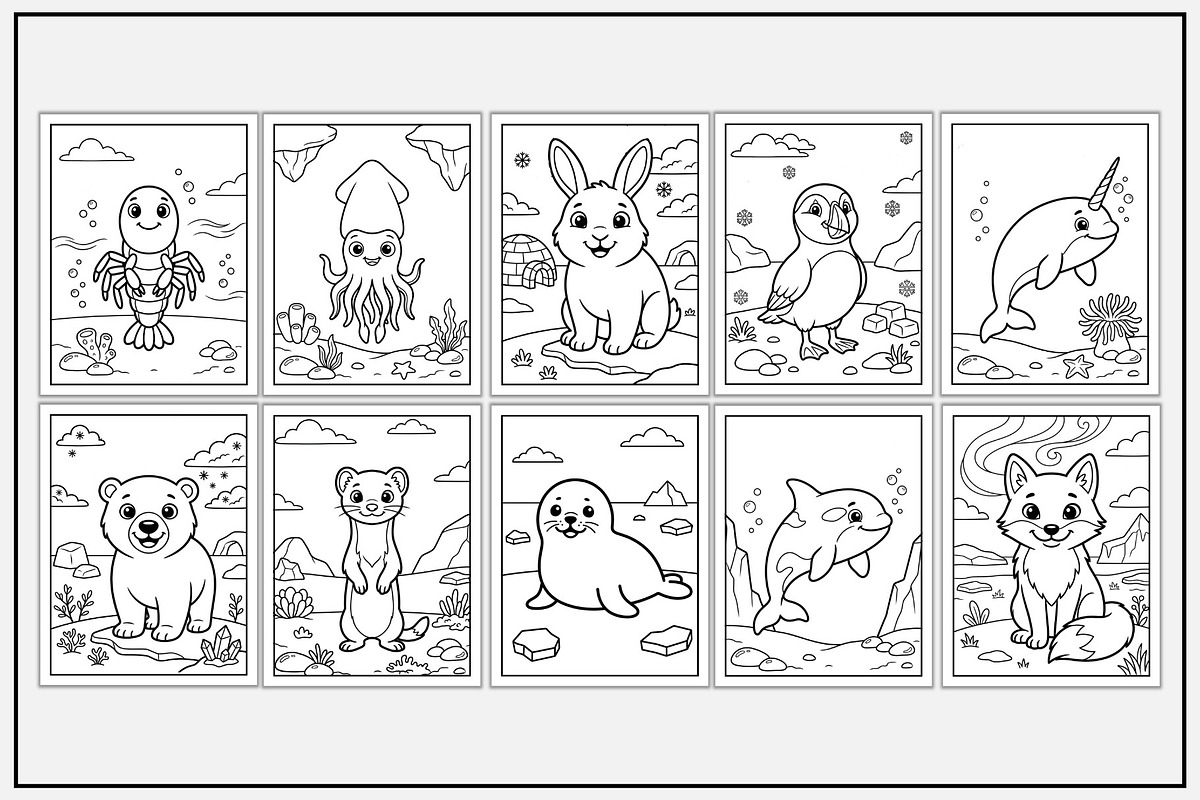 Arctic Animals Coloring Pages, an Animal Illustration by Lamia Emad (Photo 3 of 5)