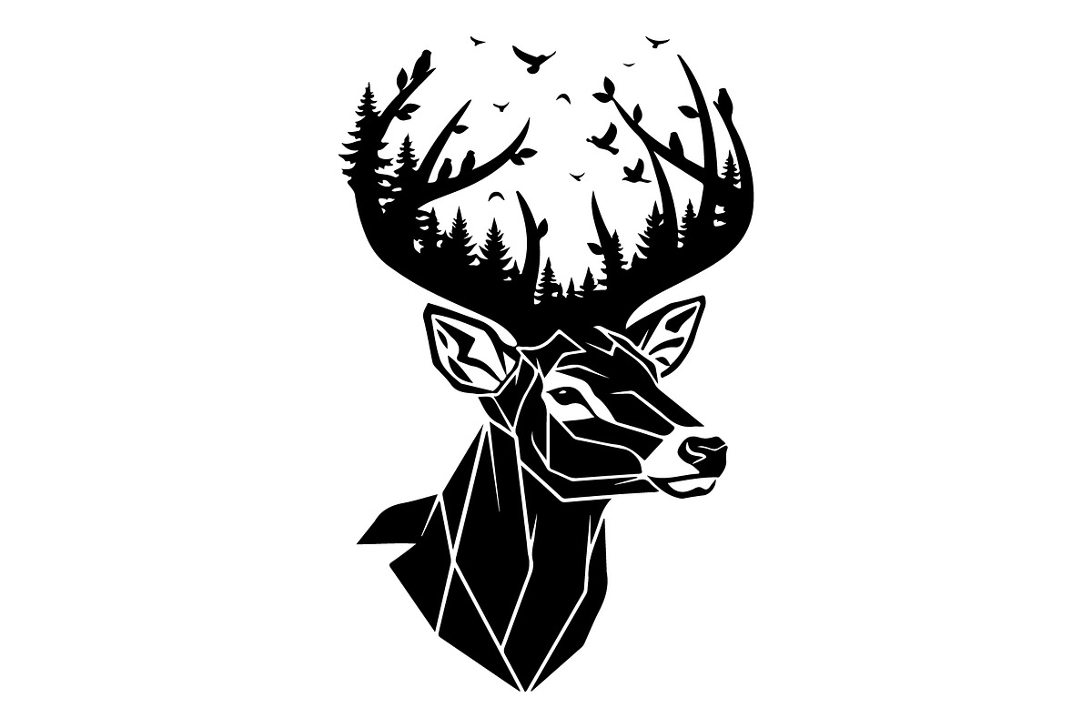 Deer Antler Silhouette Bundle, an Object Illustration by yasushie (Photo 15 of 31)