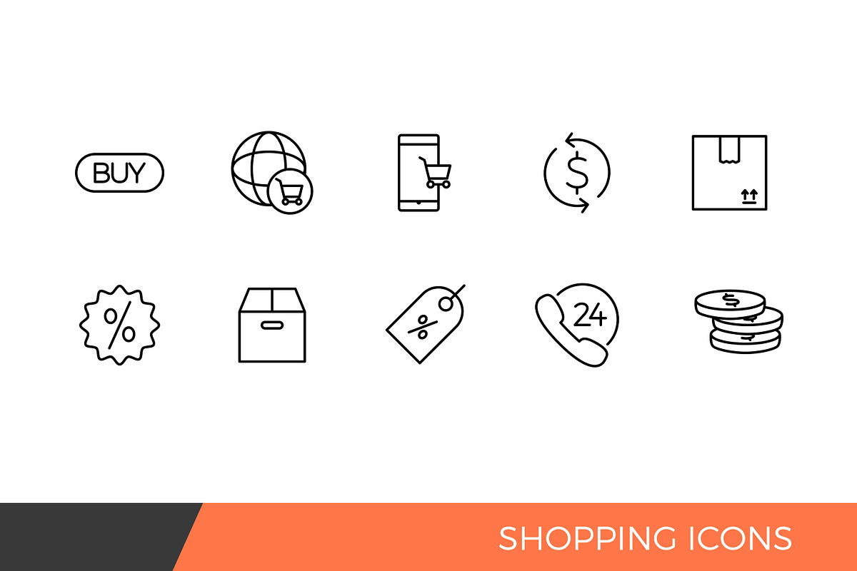 Linear Shopping e-commerce Icons, an Outline Icon by Woo Graphics (Photo 2 of 2)