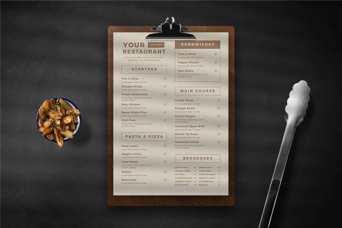 Vintage Food Menu, a Print Template by The Savory Directors (Photo 3 of 3)