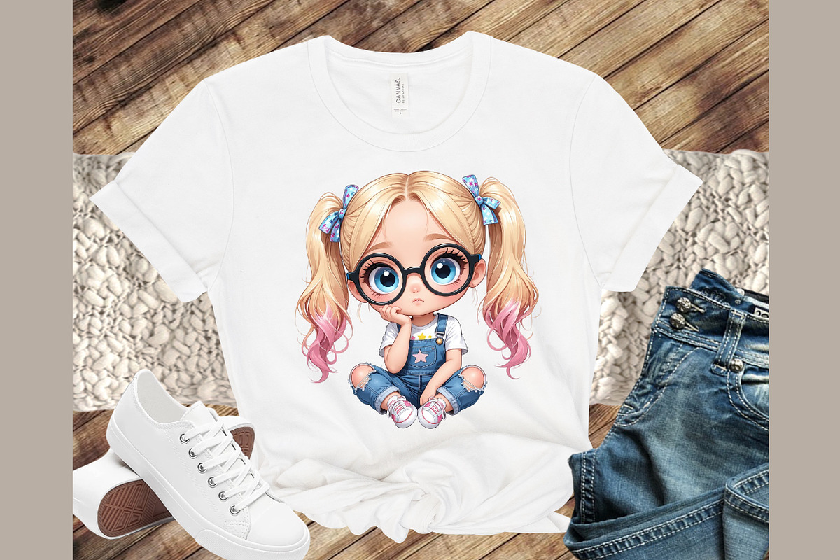 Quirky Cute Little Girl Clipart, an Illustration by Sublimation Artist (Photo 5 of 9)