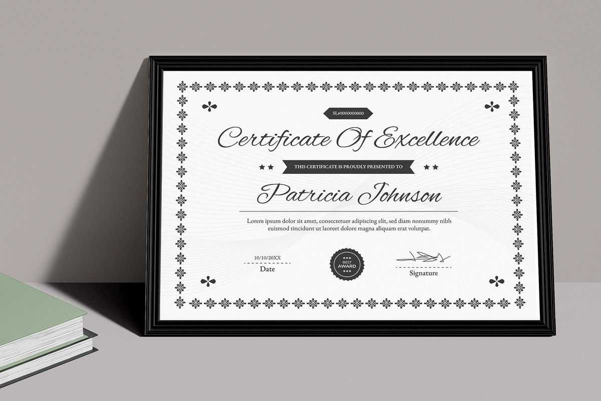 Certificate of Achievement Layout, a Stationery Template by MightyDesign (Photo 1 of 6)