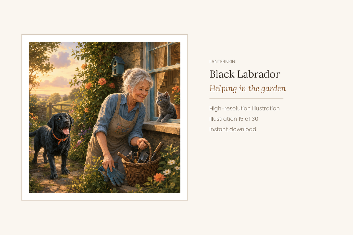 Black Labrador Illustrations, 30, an Animal Illustration by LanternkinStudio (Photo 12 of 14)