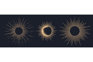 Sunburst, sun light ray. Vintage, an Object Illustration by Foxys Graphic