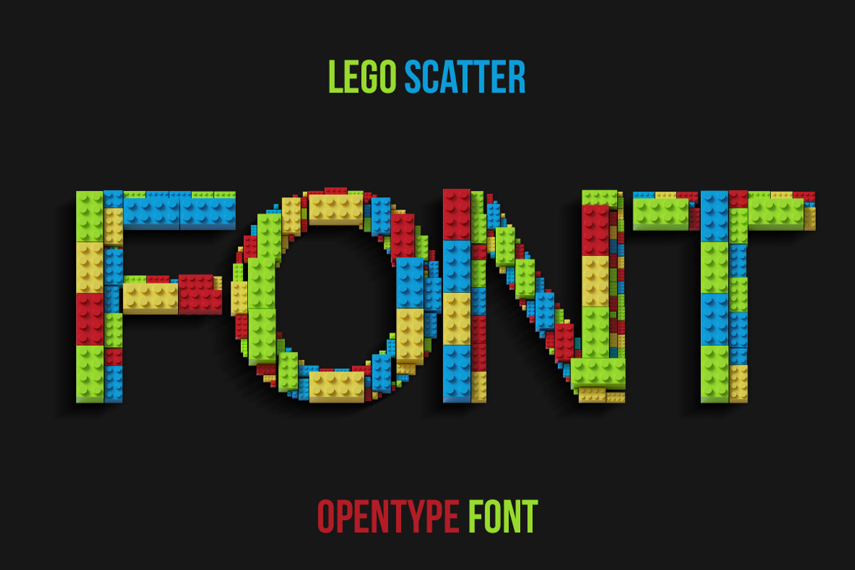 Lego Scatter Font, a Font by Handmadefont (Photo 1 of 9)