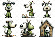 Quirky Christmas Dog Clipart, an Illustration by Black Bird Studio (Thumbnail 4 of 6)