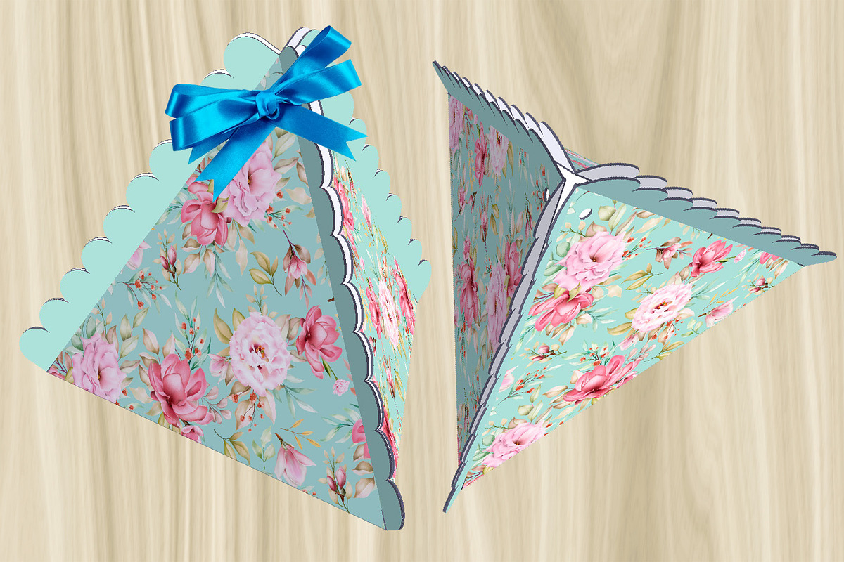 5 Floral Gift Candy-Boxes, a Print Template by Kseniya-Omega (Photo 4 of 5)