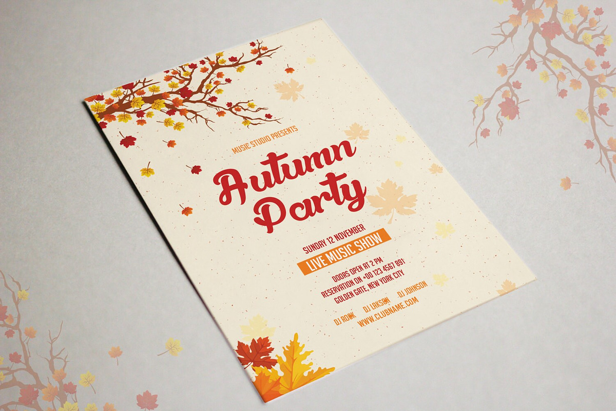 Autumn Party Flyer Template, an Invitation Template by Template Shop (Photo 1 of 3)