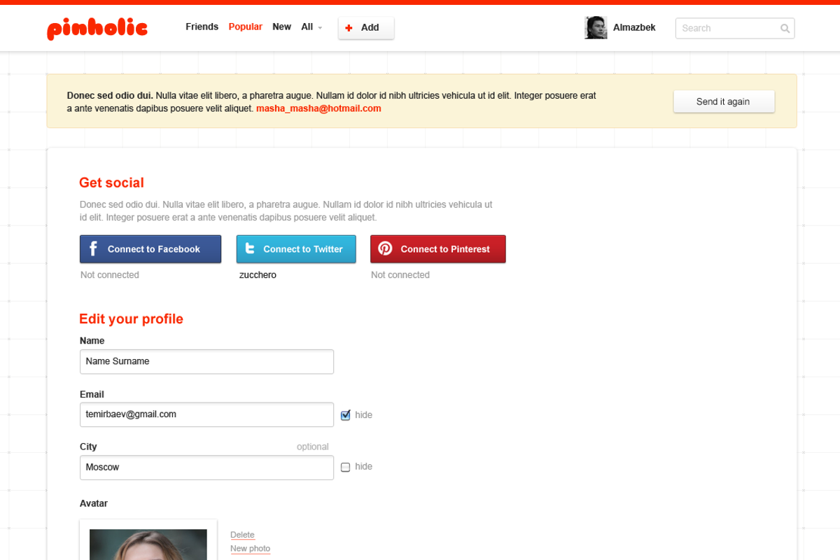 -60% Pinholic, a Websites & App Template by UI Store (Photo 5 of 6)