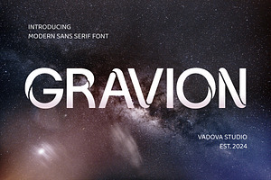 Gravion Futuristic Modern Sans Serif, a Sans Serif Font by Vadovastd