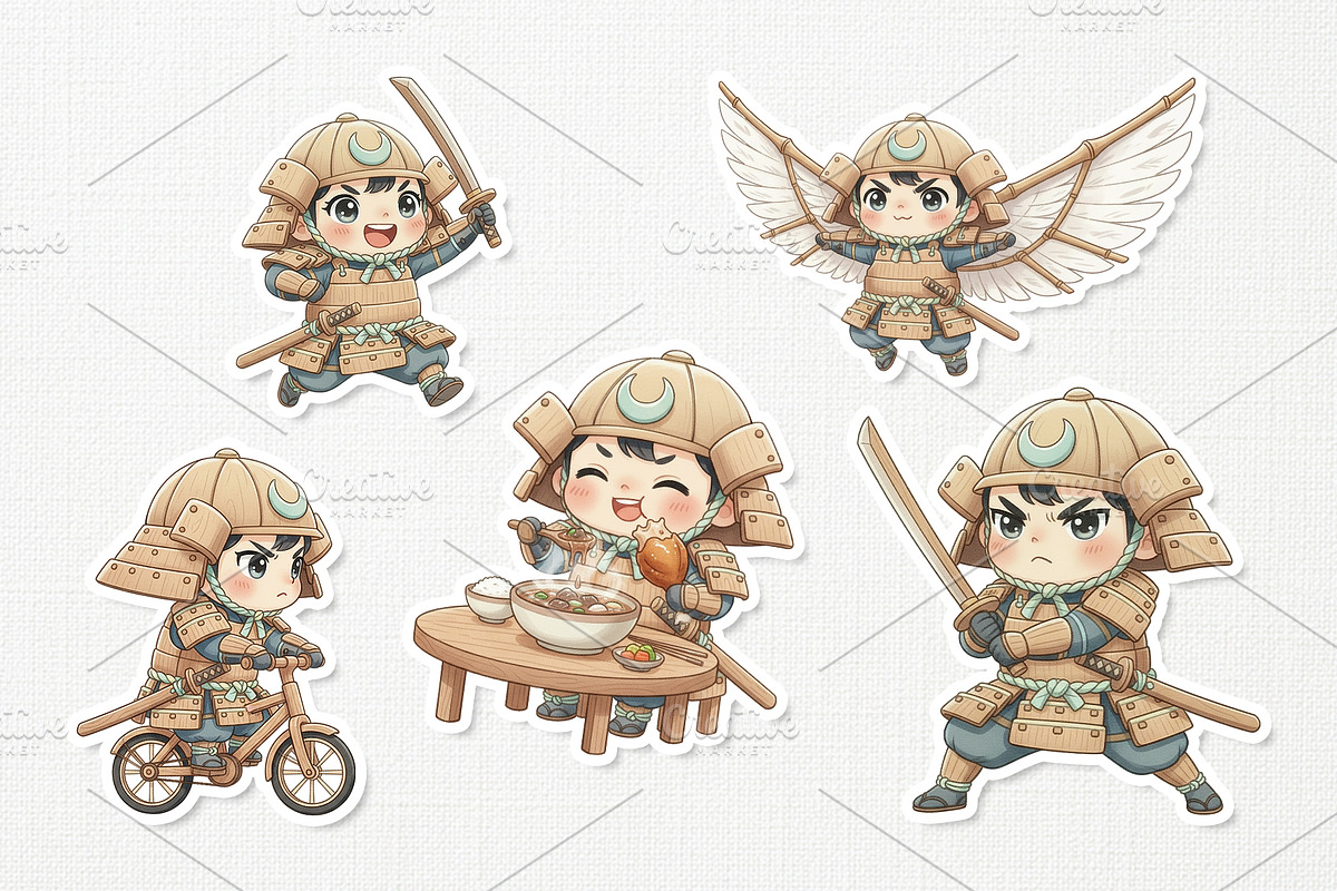 Friendly Samurai Kid Cute Cartoon, a Person Illustration by Gohsantosa (Photo 4 of 4)