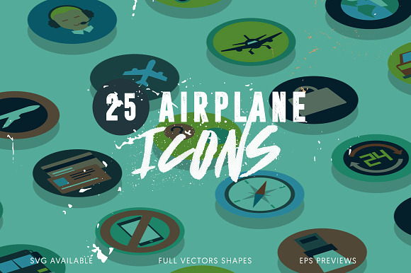 25 Airplane Travel Icons