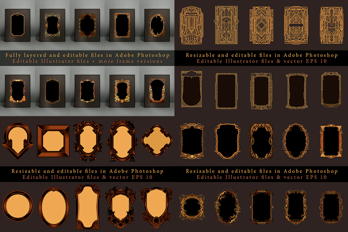 60 Vintage Frame Templates preview 2