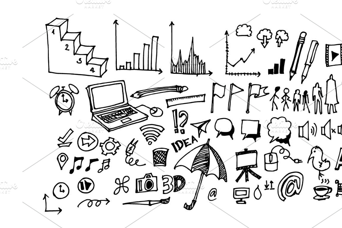 4657 Hand Drawn doodle elements, an Education Illustration by TKDoodle (Photo 35 of 77)