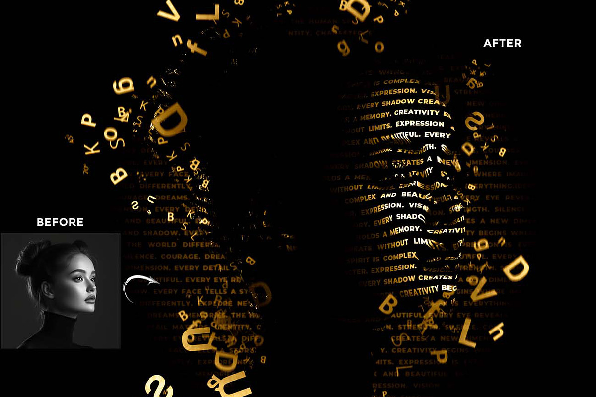 TYPOGRAPHY DISPERSION FX, an Action Add-On by Studio Retouch (Photo 2 of 10)