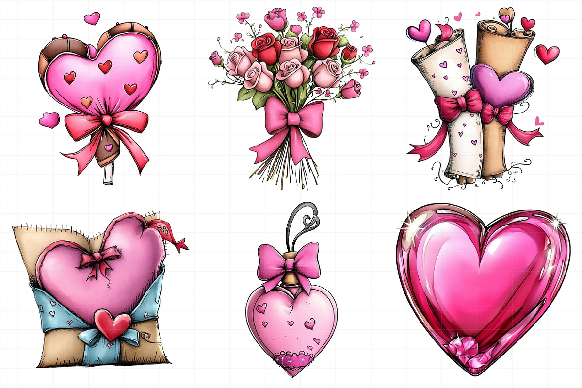 Watercolor Valentine's Day Clipart P, an Illustration by Daily.Designs (Photo 4 of 5)