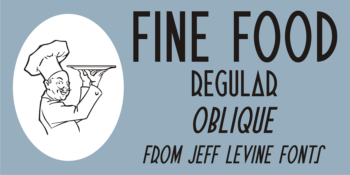 Fine Food JNL, a Font by Jeff Levine Fonts