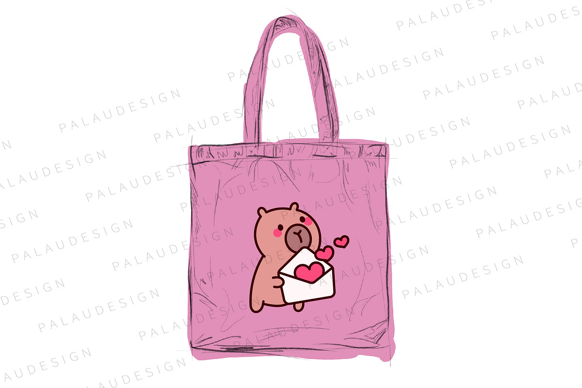 Cute Kawaii Capybara Valentine's Day, an Animal Illustration by Palau (Photo 8 of 12)