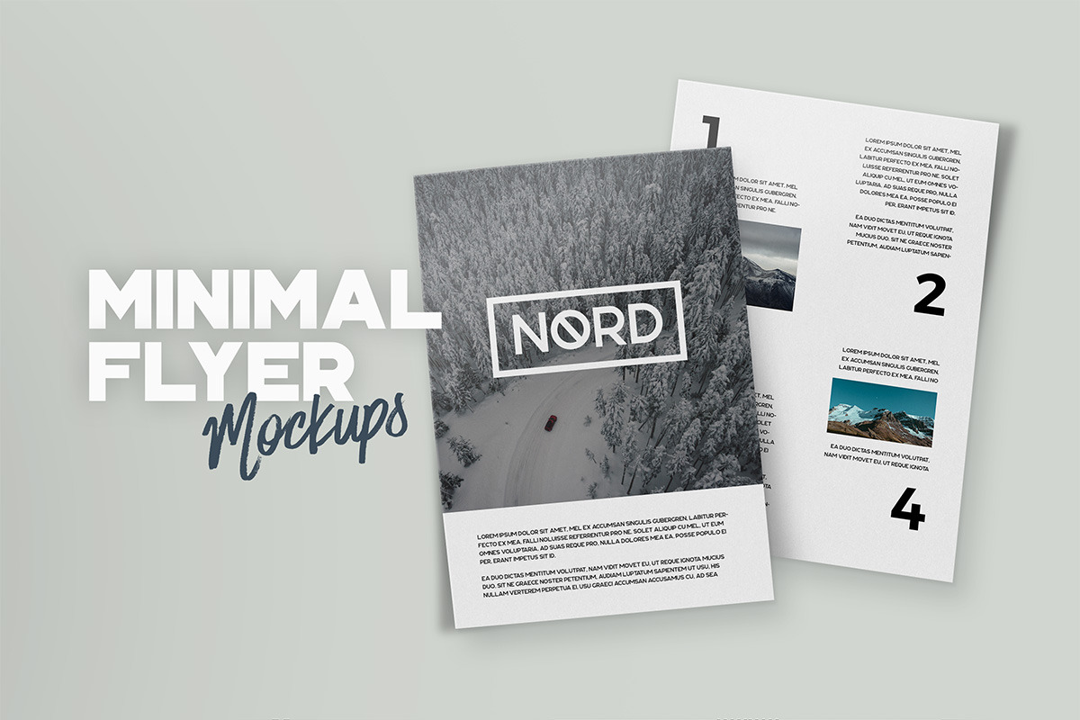 Minimal A4 Flyer Mockups, a Print Template by Tugcu Design Co.