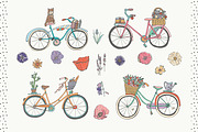 Bicycles with Flowers, a Pattern Graphic by GooseFrol (Thumbnail 2 of 6)