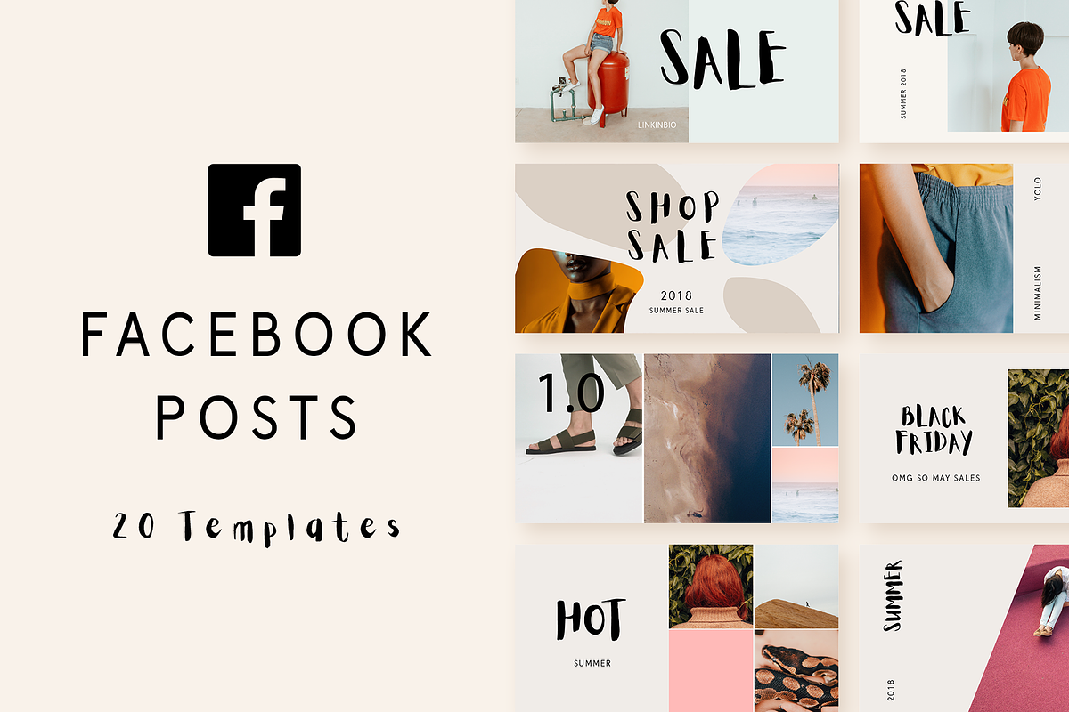 Minimal Facebook post templates, a Social Media Template by Wild Ones (Photo 1 of 10)