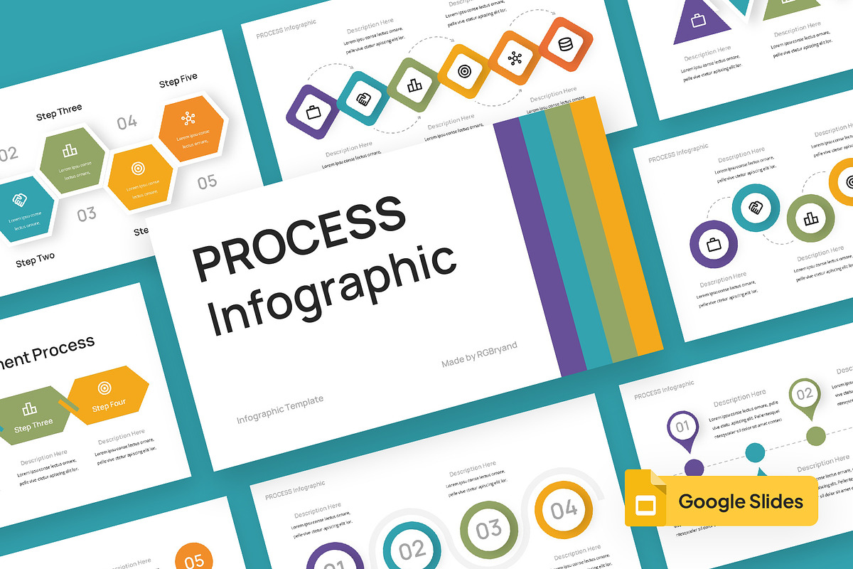 PROCESS Infographic Google Slides, a Presentation Template by rgbryand
