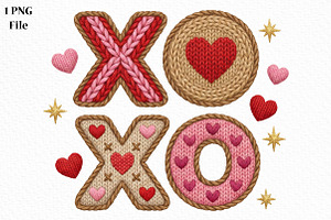 Xoxo Embroidery PNG, Valentine's Day, an Illustration by Canvas Craft