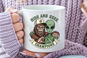 Funny Bigfoot and Alien, an Illustration by Craft Nest (Thumbnail 3 of 6)