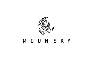 simple minimalist moon logo design, a Branding & Logo Template by Maylianaw28