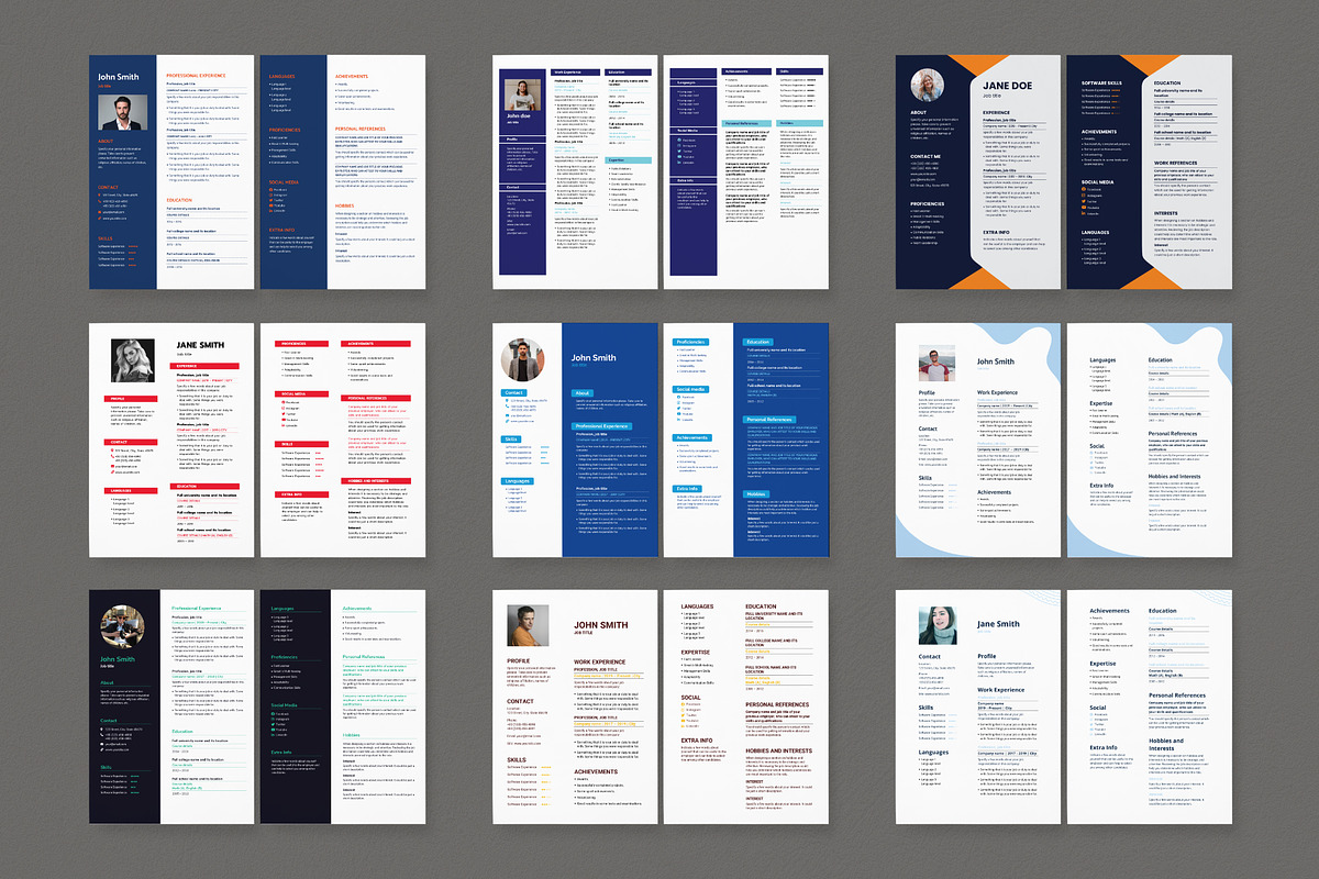Resume Template Word CV Bundle, a Resume Template by TemplatesNow! (Photo 5 of 9)