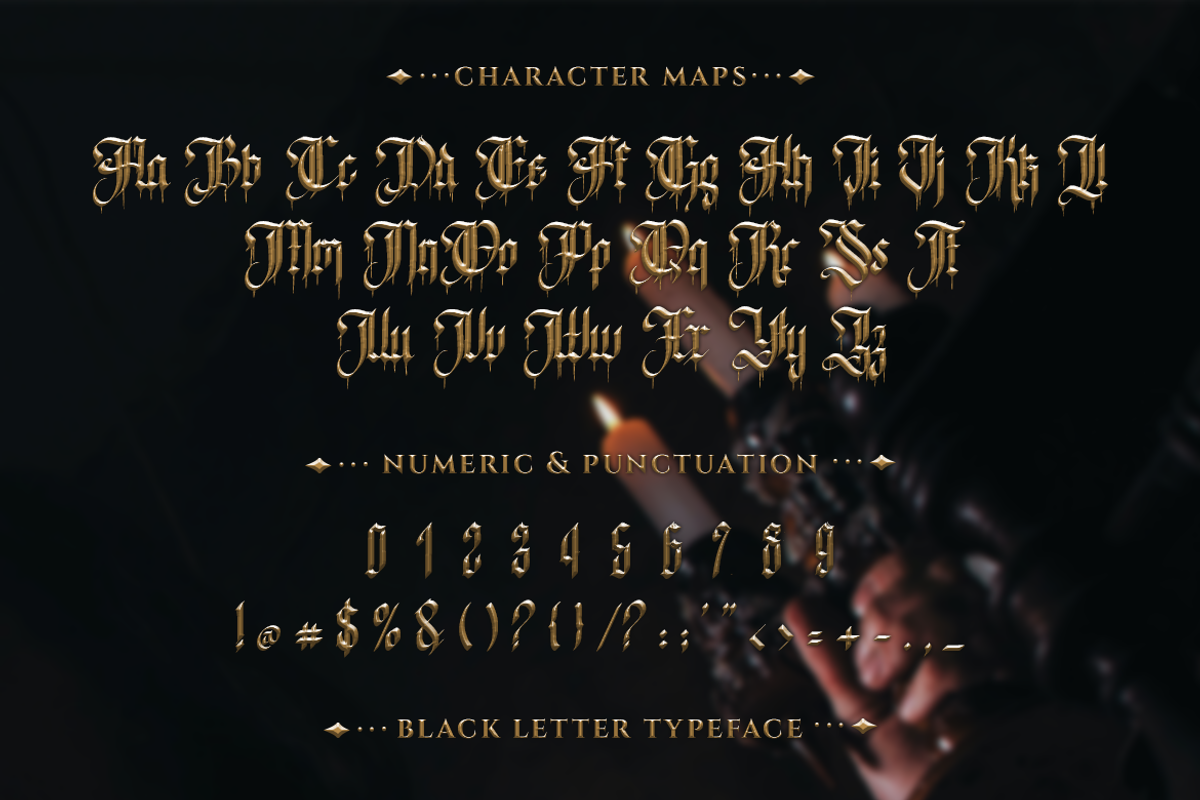 Bleeding Vampire, a Blackletter Font by Meizzaluna Design (Photo 5 of 10)