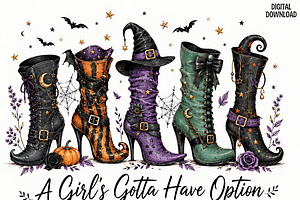 Halloween Witch Boots Collection PNG
