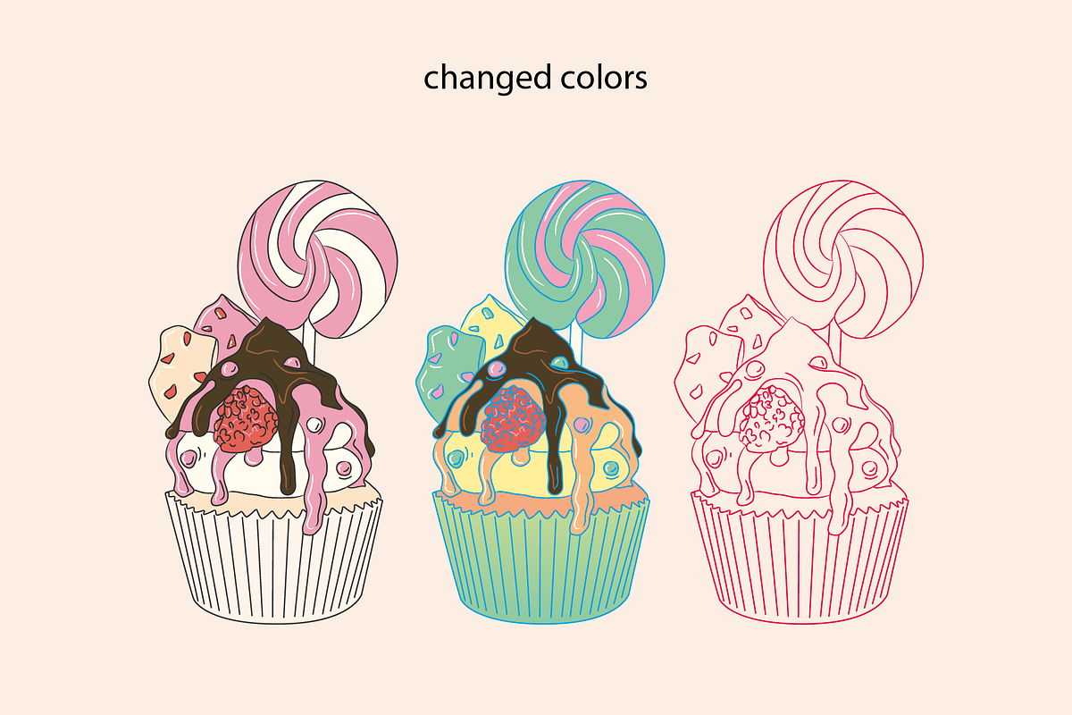 Cupcake Vector Illustration, a Food Illustration by Chaka_32 (Photo 4 of 4)