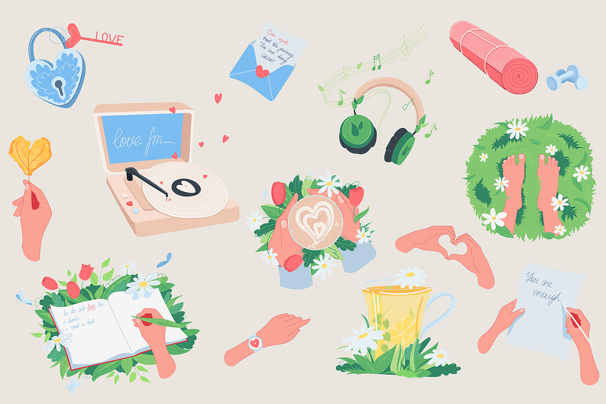 Self Love Illustrations+Design KIT, a Graphic by potokvarte (Photo 4 of 24)