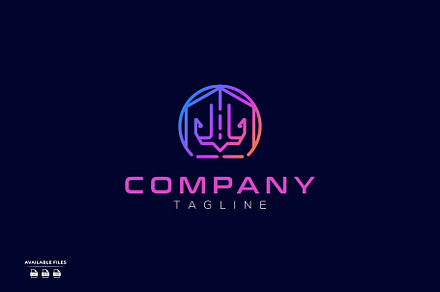 anchor design logo modern technology