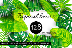 Vector tropical leaves