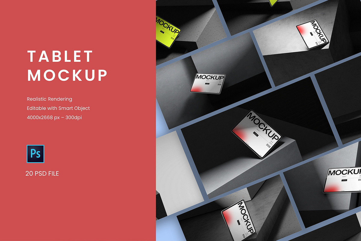 Minimal Tablet Mockup Scene Pack, an iPad Mockup by kreatifreya (Photo 1 of 16)