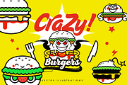 Crazy Burgers Vector Illustrations, an Education Illustration by dimpo ⚡️ ART ® (Thumbnail 1 of 7)