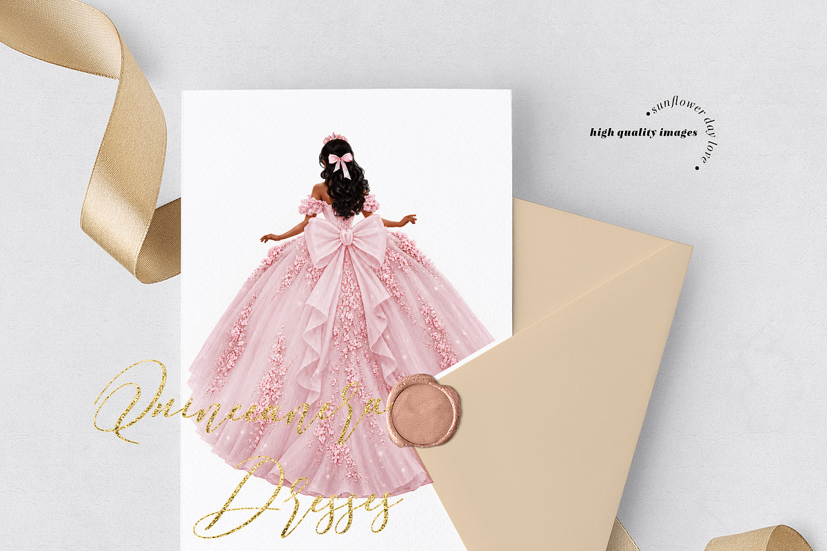 Blush Pink Tan Skin Princess Clipart, a Person Illustration by Sunflower Day Love (Photo 2 of 3)