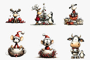 Christmas Animals clipart, an Illustration by CreationArt (Thumbnail 6 of 6)